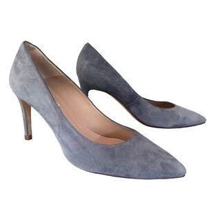 L.K. Bennett | Fern Gray Pointed Toe Suede Court Heels Size 38 US 7.5